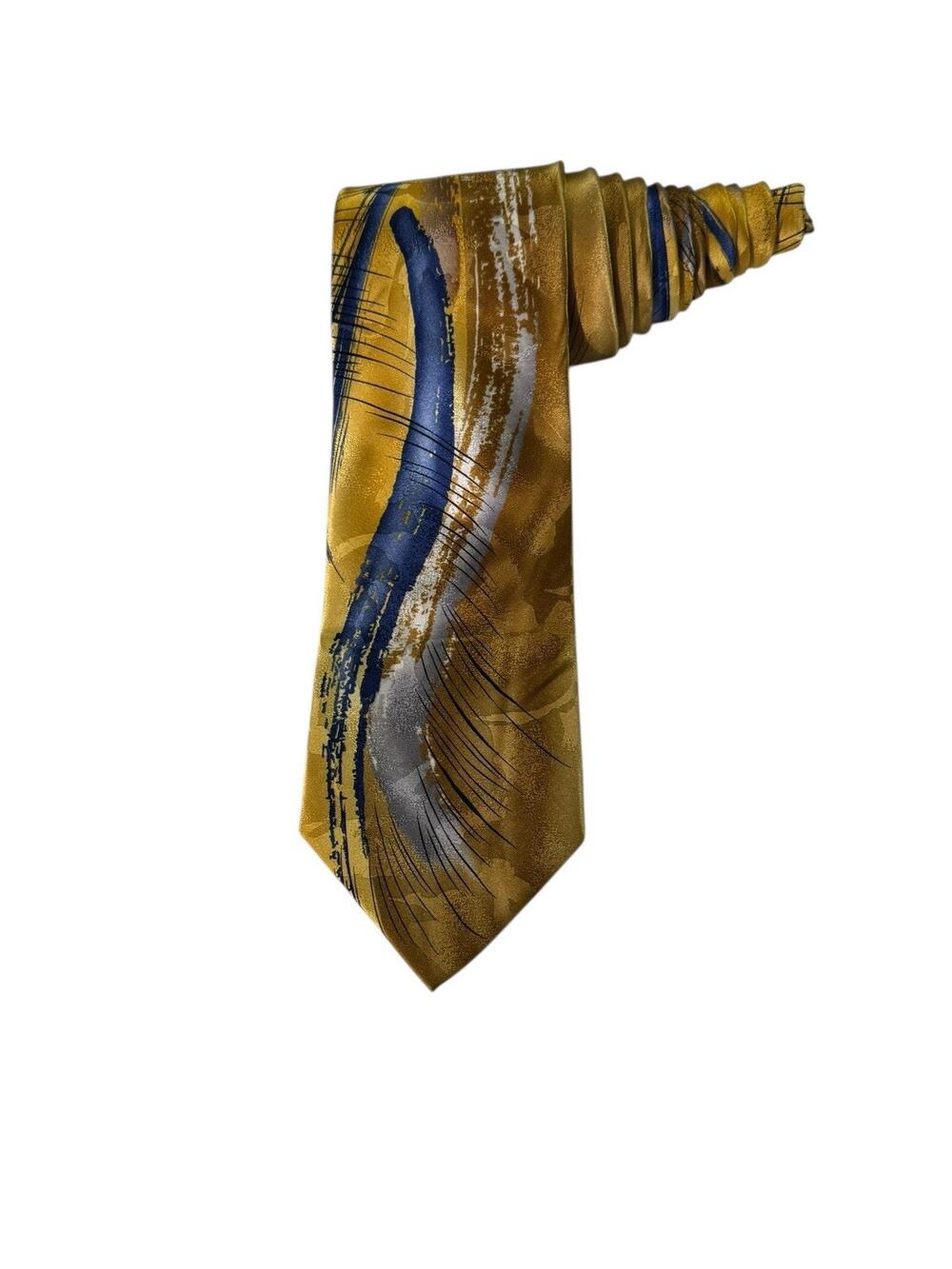 J Garcia Two Guards Collection Fifty Four Silk Novelty Necktie Yellow